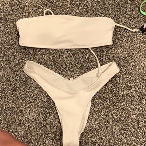 White Bandeau  swimsuit